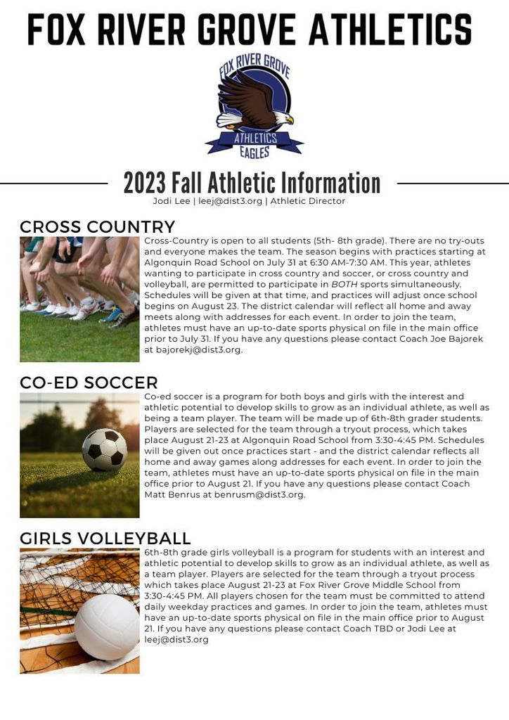 2023 Fall Athletic Information